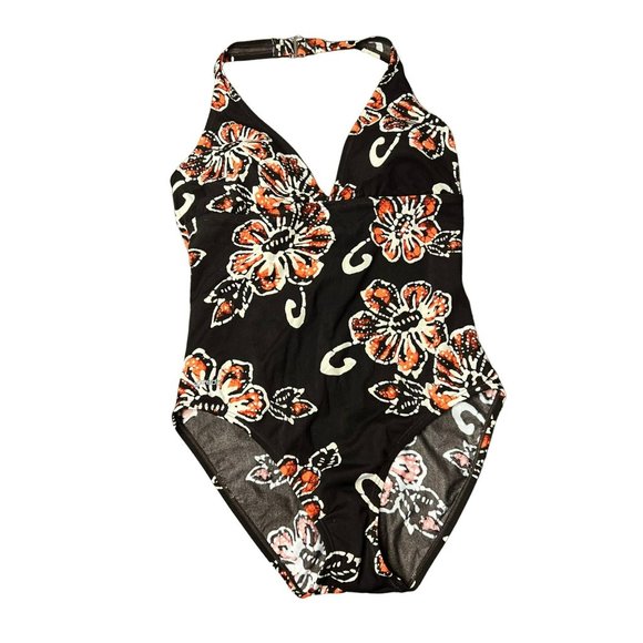 Speedo Swim Speedo Womens Retro Floral One Piece Halter Swimsuit